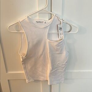 Abercrombie & Fitch Cream Ribbed Tank Top
